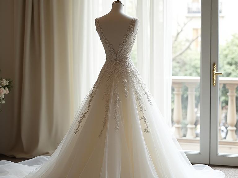 Vestido de novia personalizado a medida creado en Madrid